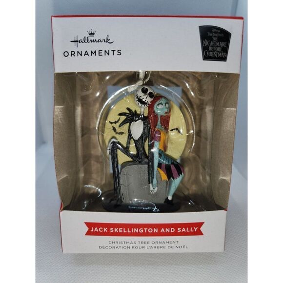 Hallmark Disney The Nightmare Before Christmas Jack Skellington & Sally Ornament - Picture 1 of 2